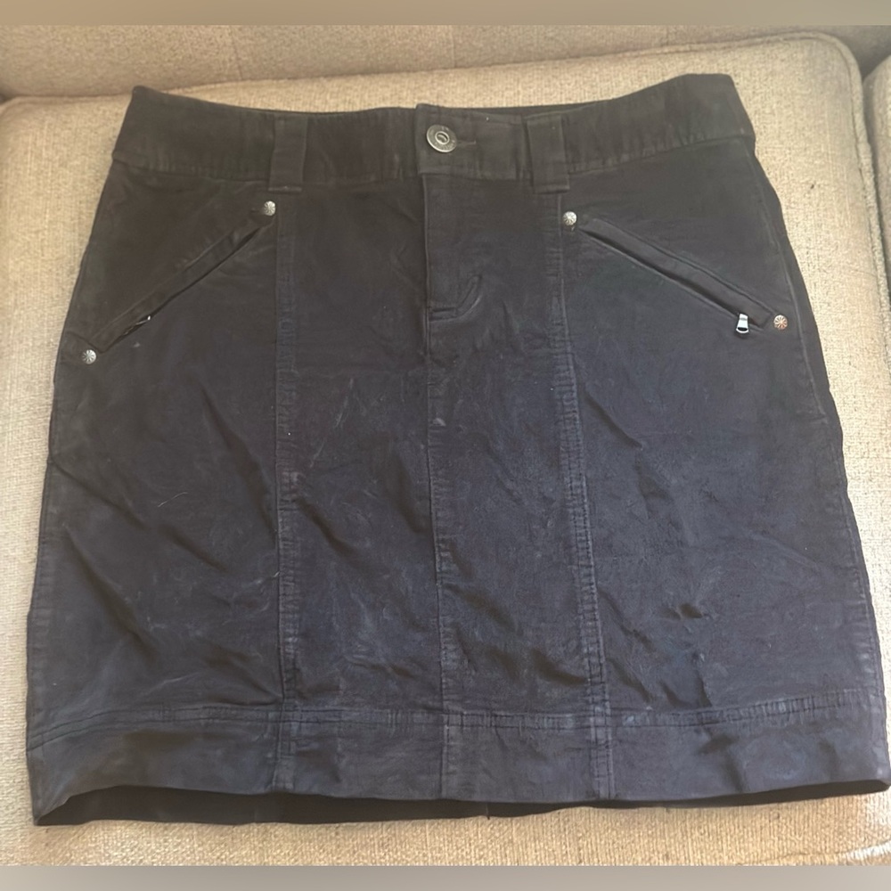 ATHLETA Women's Roseville Athletic Drawstring Mini Skirt Flint Grey Velvet  6